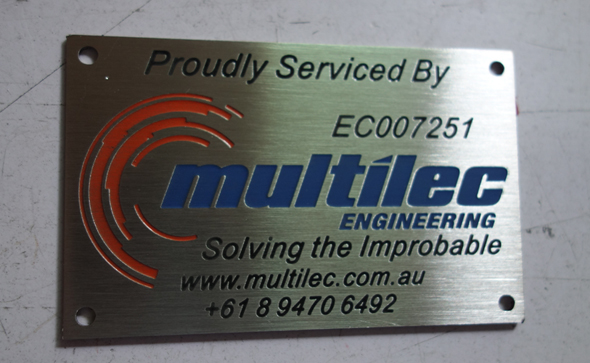Engraved stainless steel signs