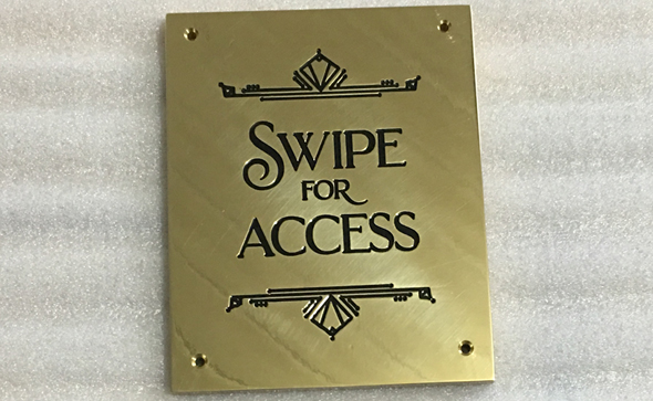 Engraved brass signs